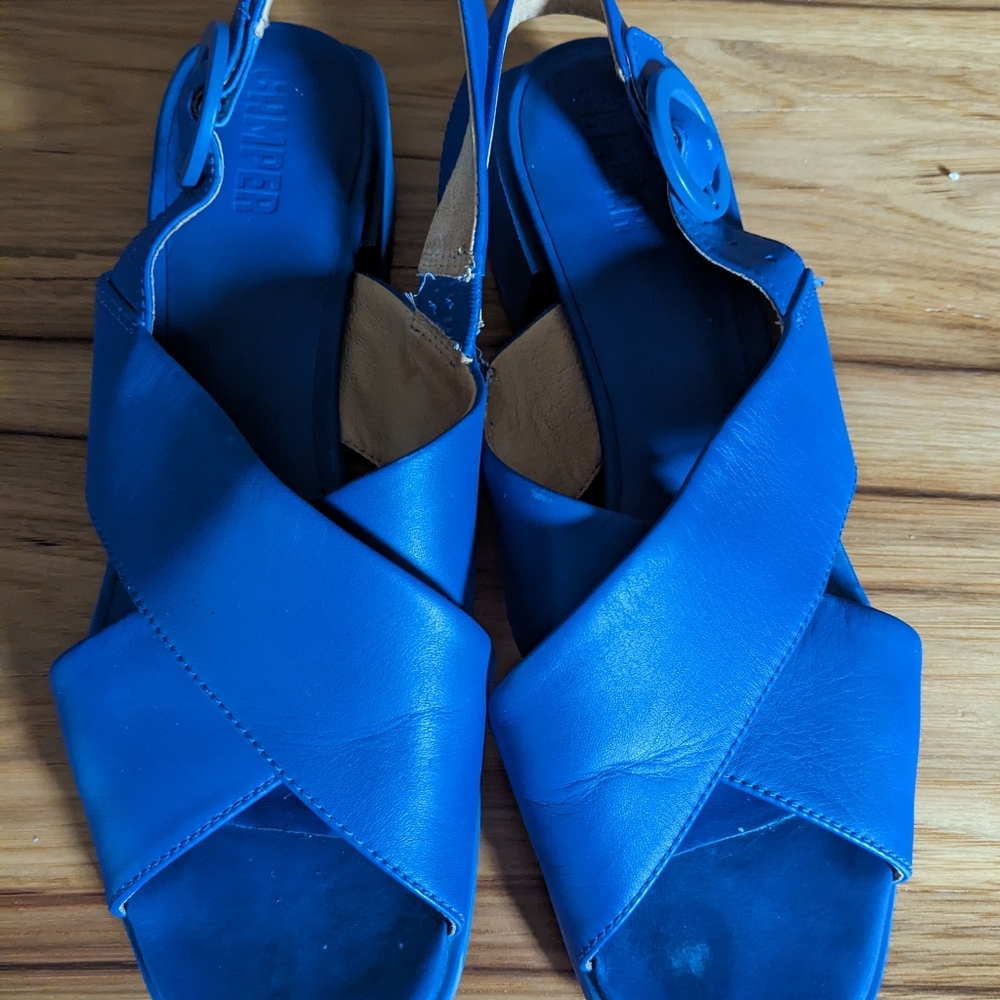 Camper Blue Slingback Heels 39